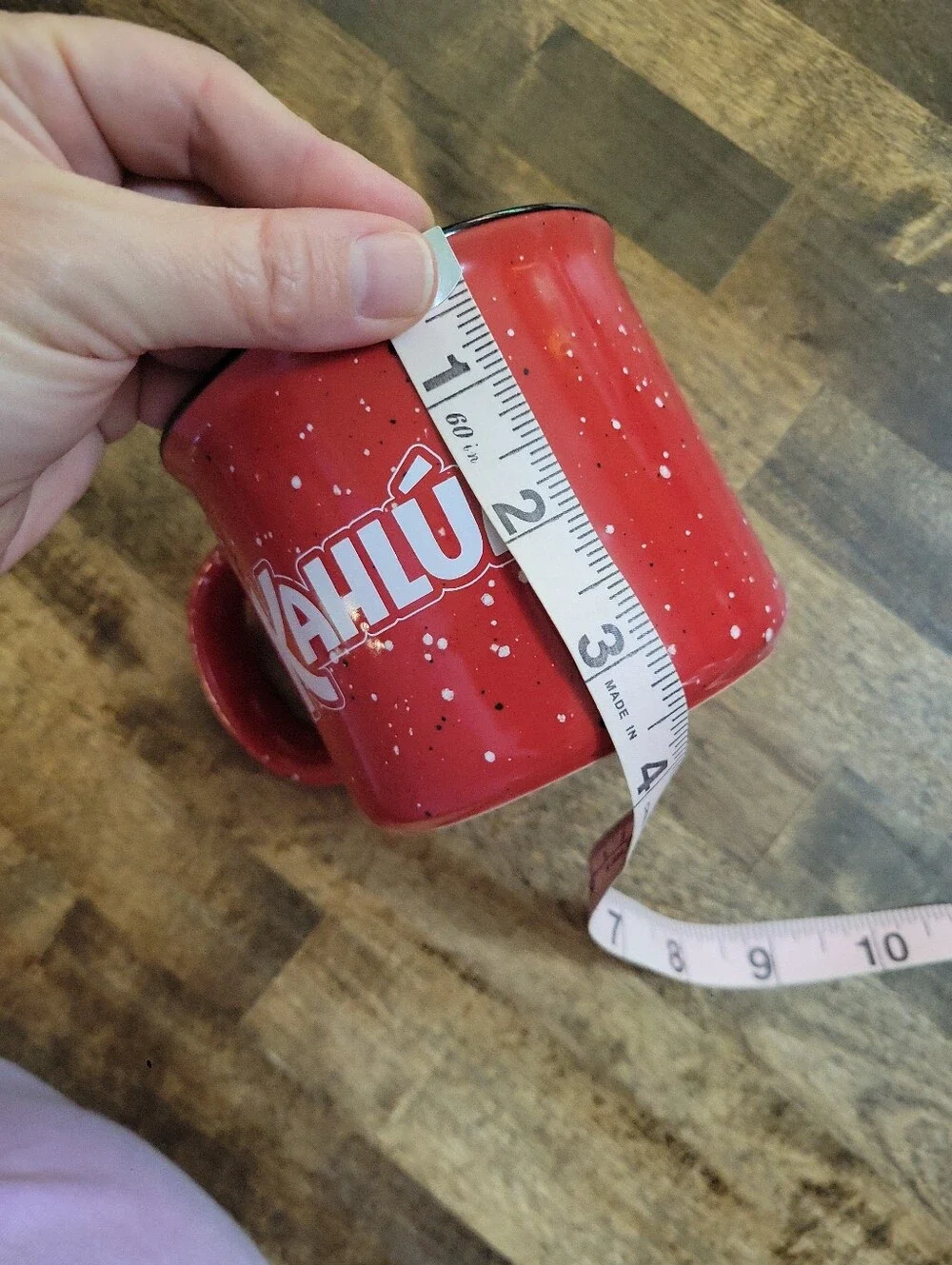 Red Speckled Ceramic Coffee MugKahlua Red Coffee Mug Cup Ceramic Embossed Logo